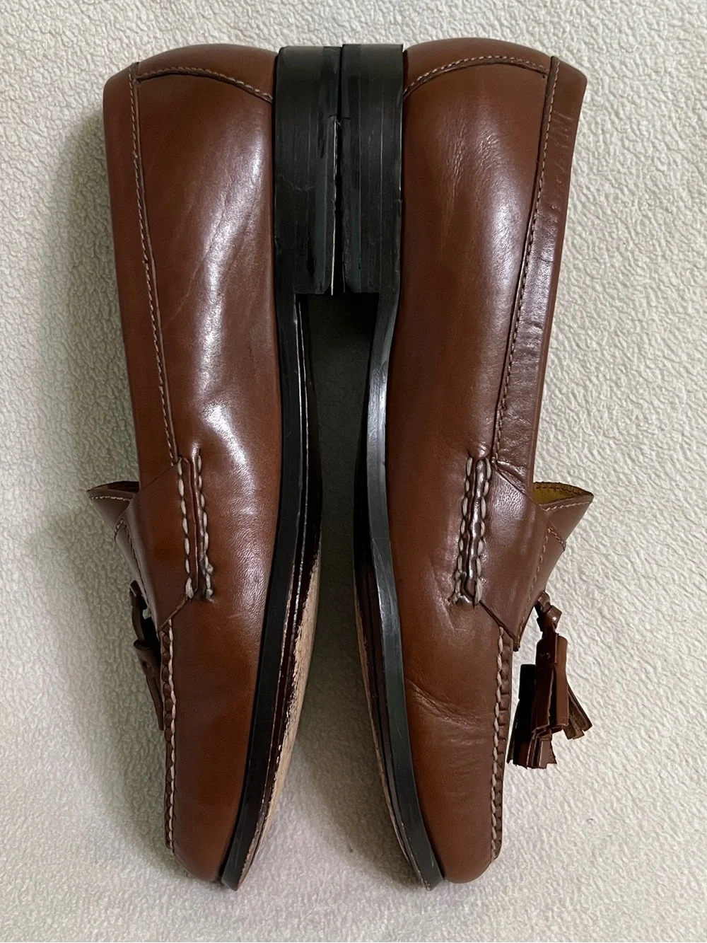 Cole Haan Men’s Tassel Loafers Cognac Leather Size 10 D Classic Dress Shoes